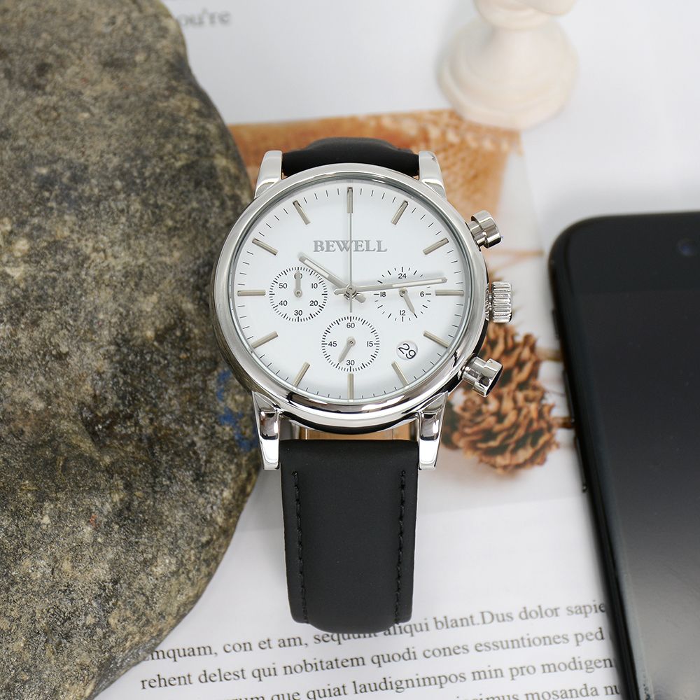 Custom Logo Fashion Stainless Steel Ips Japan Movement Chronological Wrist Watch 