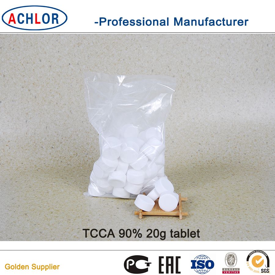 Water Treatment Chemicals Trichloroisocyanuric Acid 90% Swimming Pool Chlorine