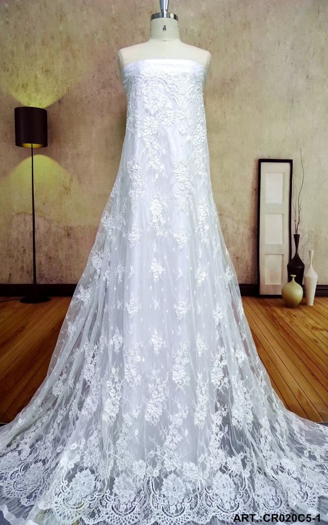 Hot selling /wholesale factory best price fabric ivory lace French lace For bridal Dress