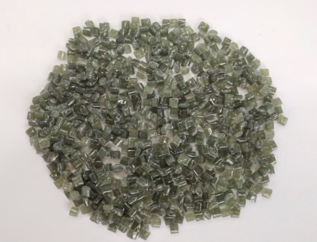 Blue-green recycle PS pellets