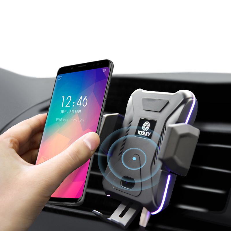 Voice Control Smart Mobile Phone Holder with Qi Fast Wireless Car Charger