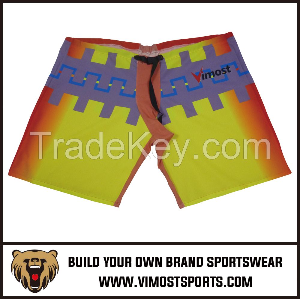 OEM 100% Polyester  Custom Sublimation Ice hockey shorts