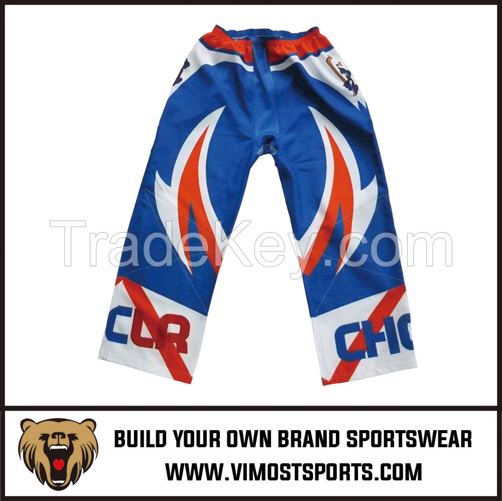 OEM 100% Polyester  Custom Sublimation Ice hockey pants