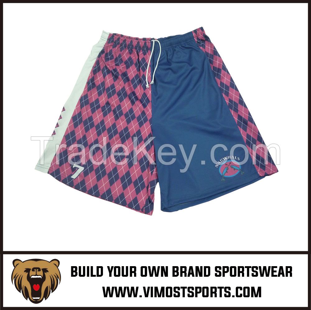 OEM 100% Polyester  Custom Sublimation Lacrosse short