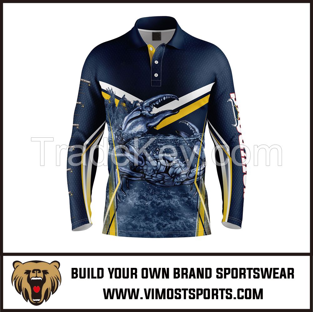 Men Custom Sublimation Long Sleeve Fishing Shirt