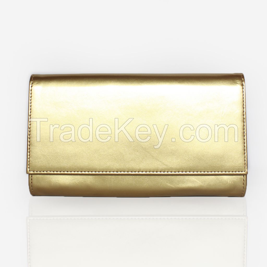 Leather Clutch - Gold