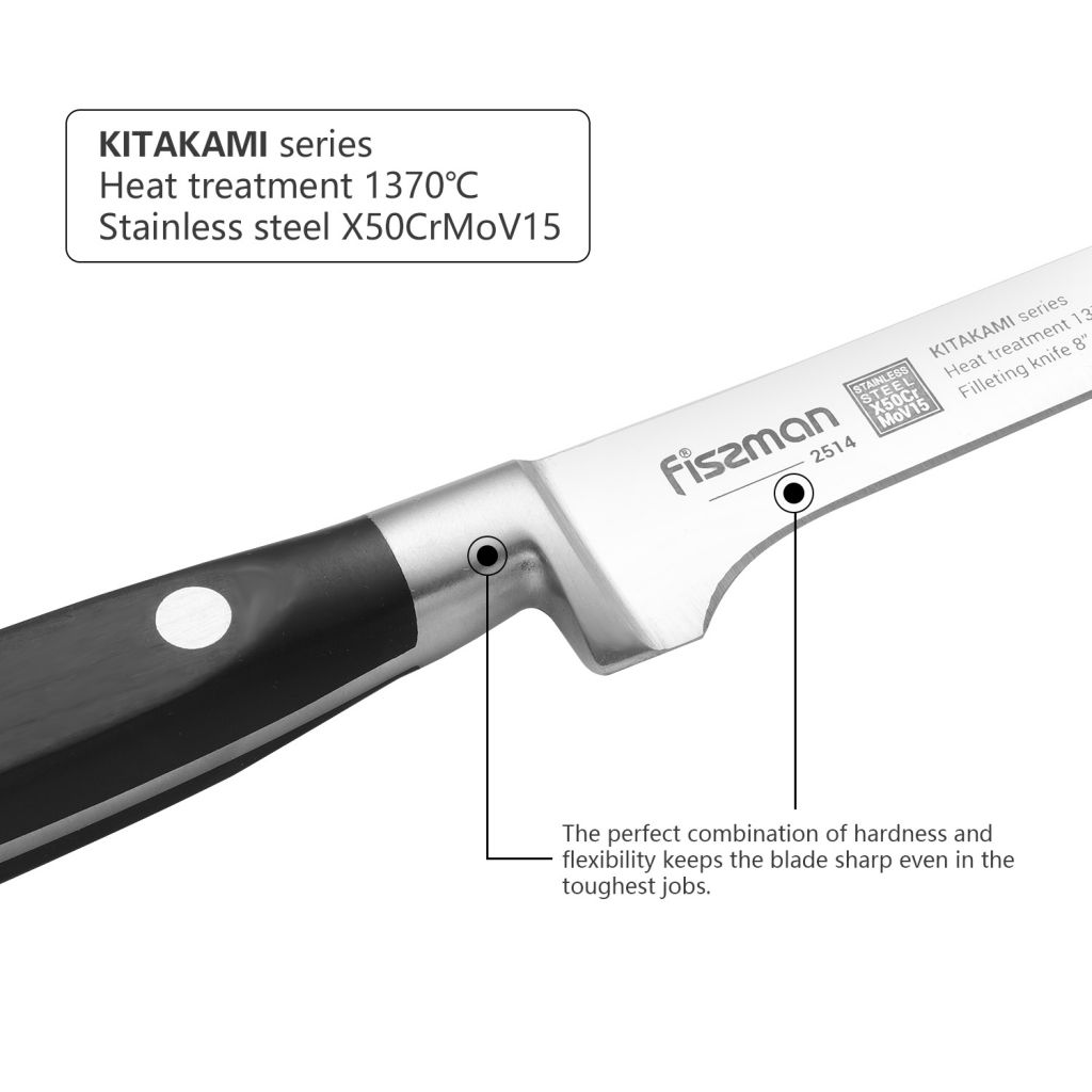 FISSMAN 8inch Filleting knife KITAKAMI German High-performance Steel Fish Deboning Knife