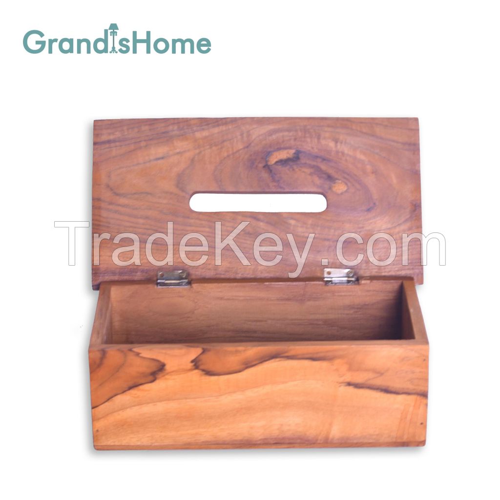 Hot item wood medium facial tissue box from indonesia 