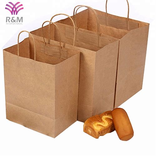 High quality factory price wholesale printed brown kraft paper bag