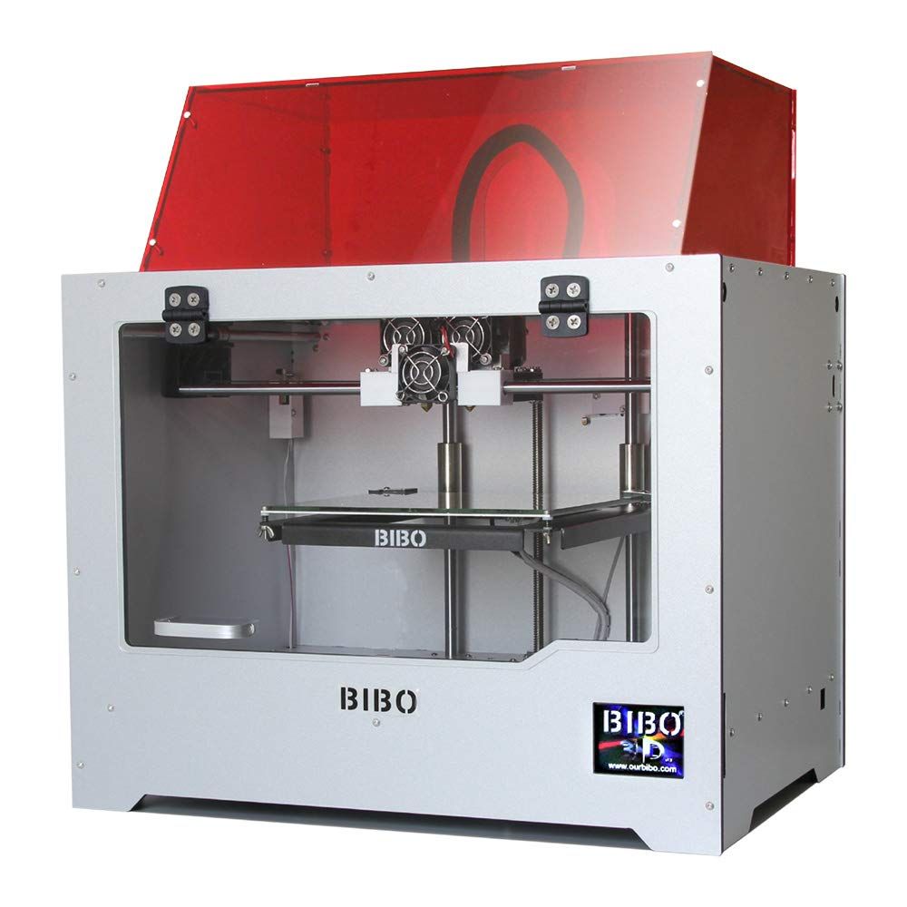 BIBO 3D Printer Dual Extruder Laser Engraving Sturdy Frame WiFi Touch Screen Cut Printing Time in Half Filament Detect Removable Glass Bed