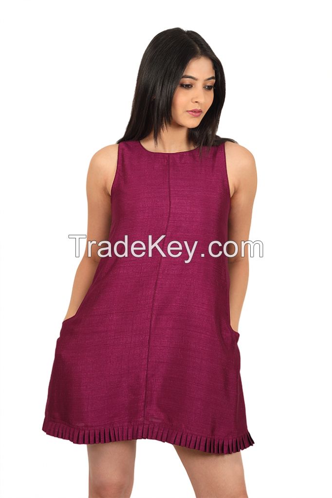 Pleated Tank Dress