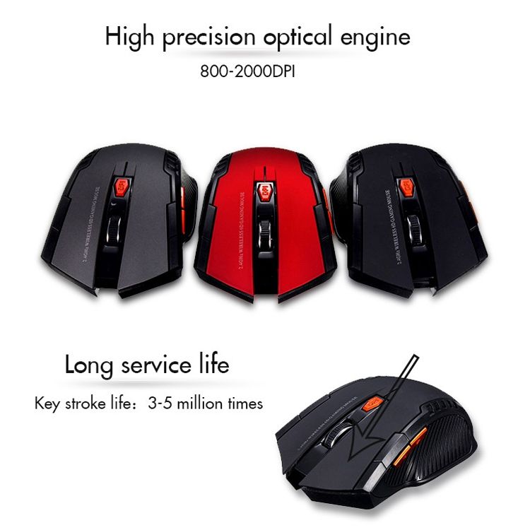 GY-industries High Precision Wireless Gaming Mouse Programmable Buttons mouse for PC, Laptop, Tablet, Computer, and Mac 2.4g wireless mouse 