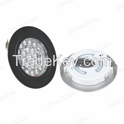 Dimmable recessed installtion 3w DC 12v led Puck/Under Cabinet Light led Spotlight Pure White or Warm White White Shell