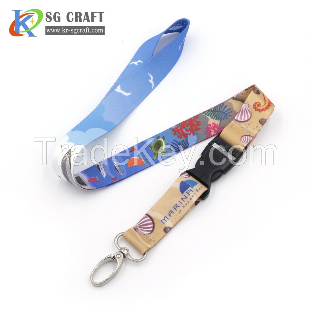 No minimum order custom silk nylon unique logo lanyard with Authentication