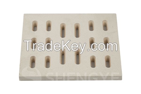 Perforated refractory ceramic oven stone