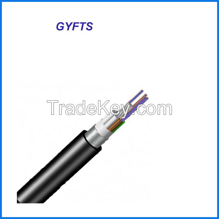 Manufacturer Supply 2 - 96 Core Direct Buried Steel Armored GYFTS Fiber Optic Cable with FRP