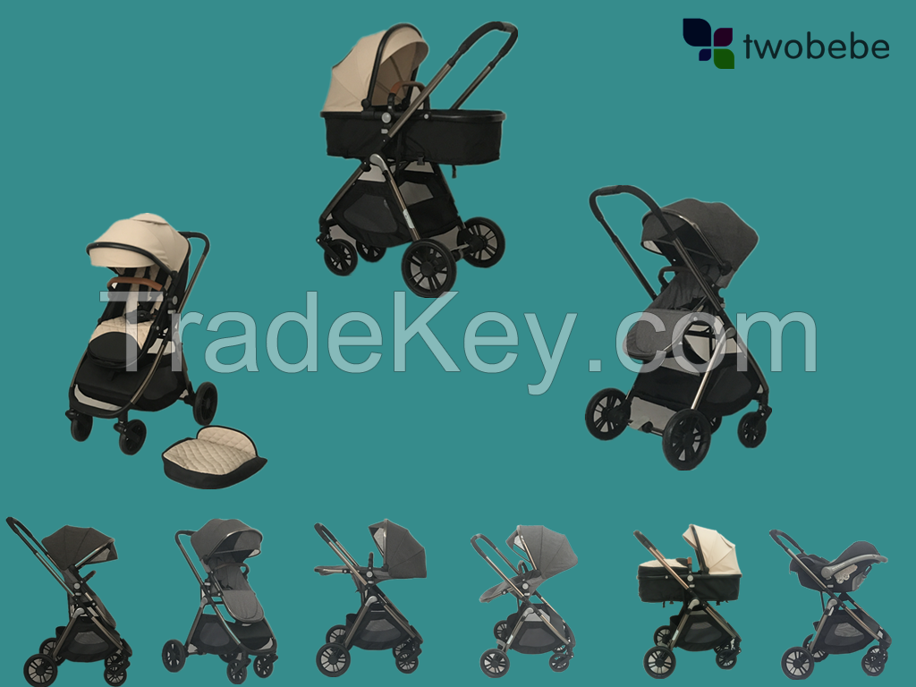 EN1888 wholesale certificate baby stroller/ good quality cheap price baby pram/ new design black color European baby stroller