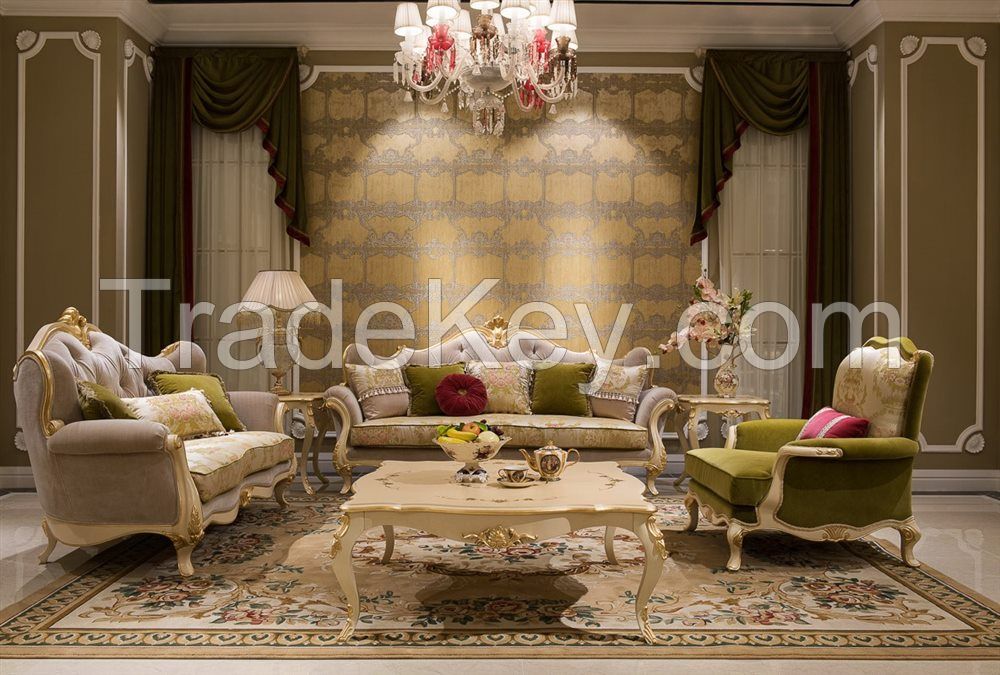 Neo - Classical Set Living Room Furniture Wooden Design And Price Sofa