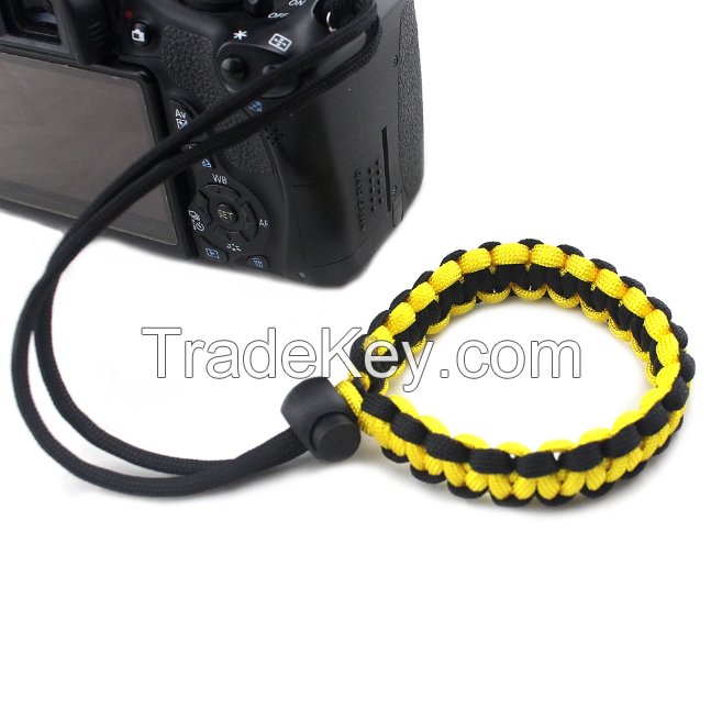 Popular Craft Outdoor Camping Hiking Adjustable Paracord Camera Lanyard, Customized Edc Paracord Camera Bracelet