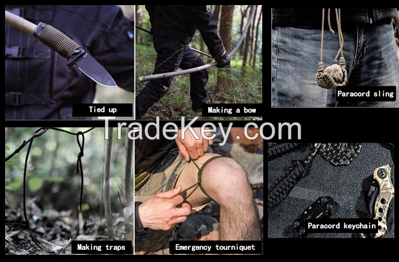 Hot First Aid Outdoor Equipment Paracord Hand Woven Hanging Rope, The Most Popular Adventure Paracord Woven Hunting Belt