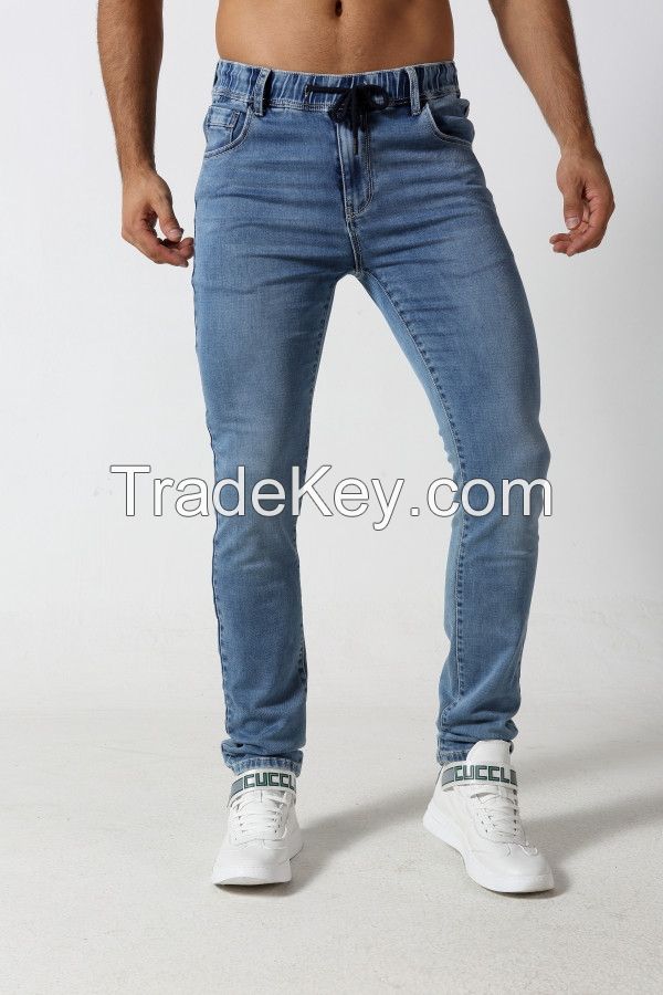 Men's straight fit light fade denim jogger