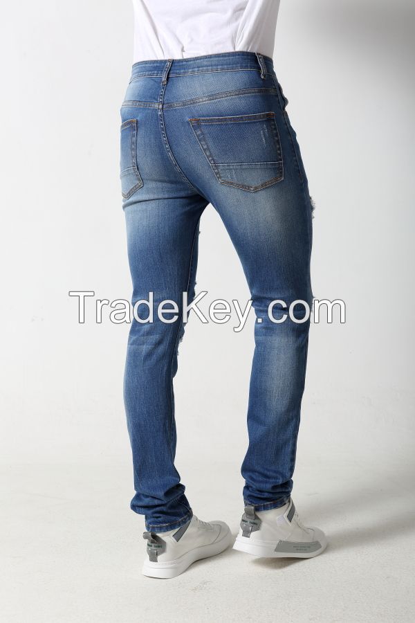 Men's Skinny jeans with distressed and patches