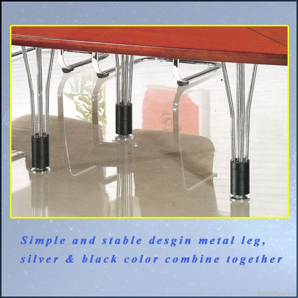 modern design glass conference table with metal leg