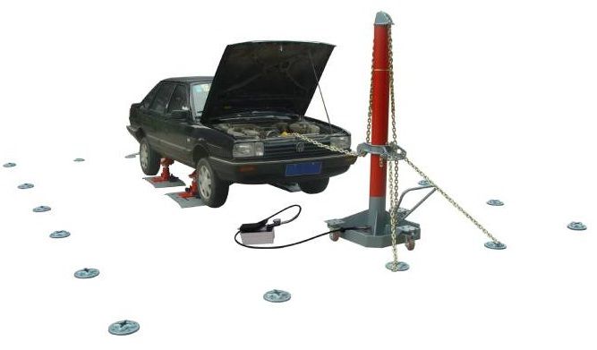 in floor straightening system for auto body repair