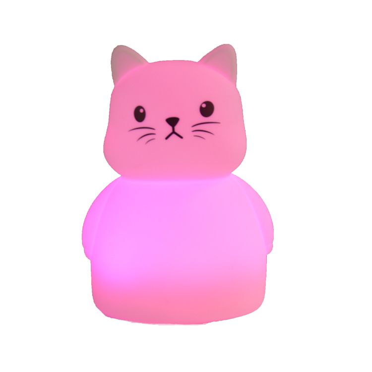 Multicolor Silicone Cat Led Night Light Touch Sensor Soft Led Lamp for Kids Baby Children Gift 