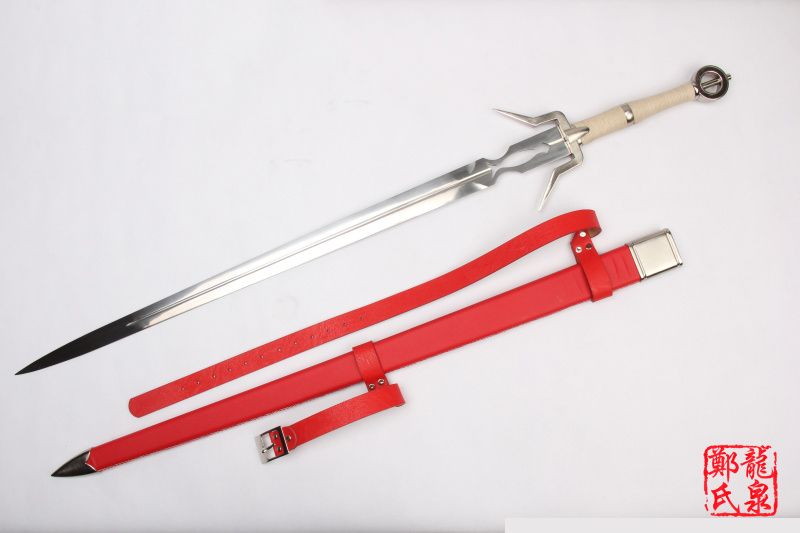 Decorative Sword For The Witcher 3: Wild Hunt -Ciri's Zireael Blade Stainless Steel Red Sheath With Leather Strap No Sharp