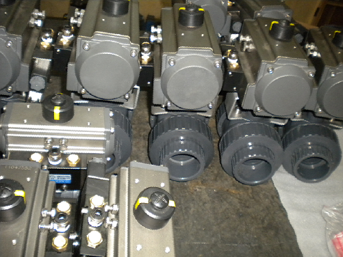 Double Acting Pneumatic Actuated True Union PVC Valves 