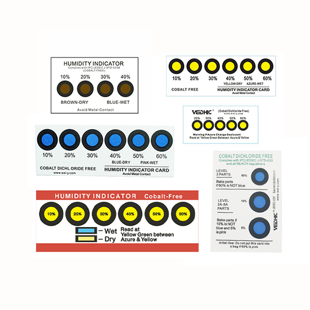 Cobalt-free humidity indicator cards