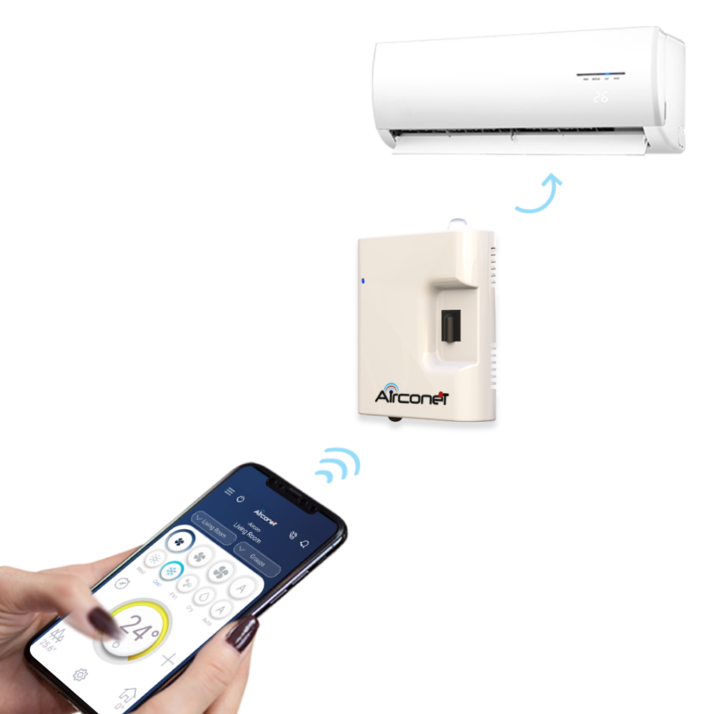 Wireless Air Conditioner Control Via Smartphone