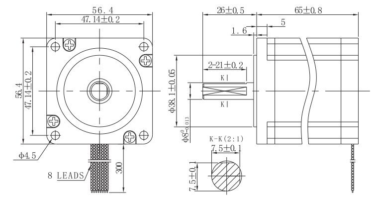 Two phase nema 23 stepper motor Y07-59D1-4008