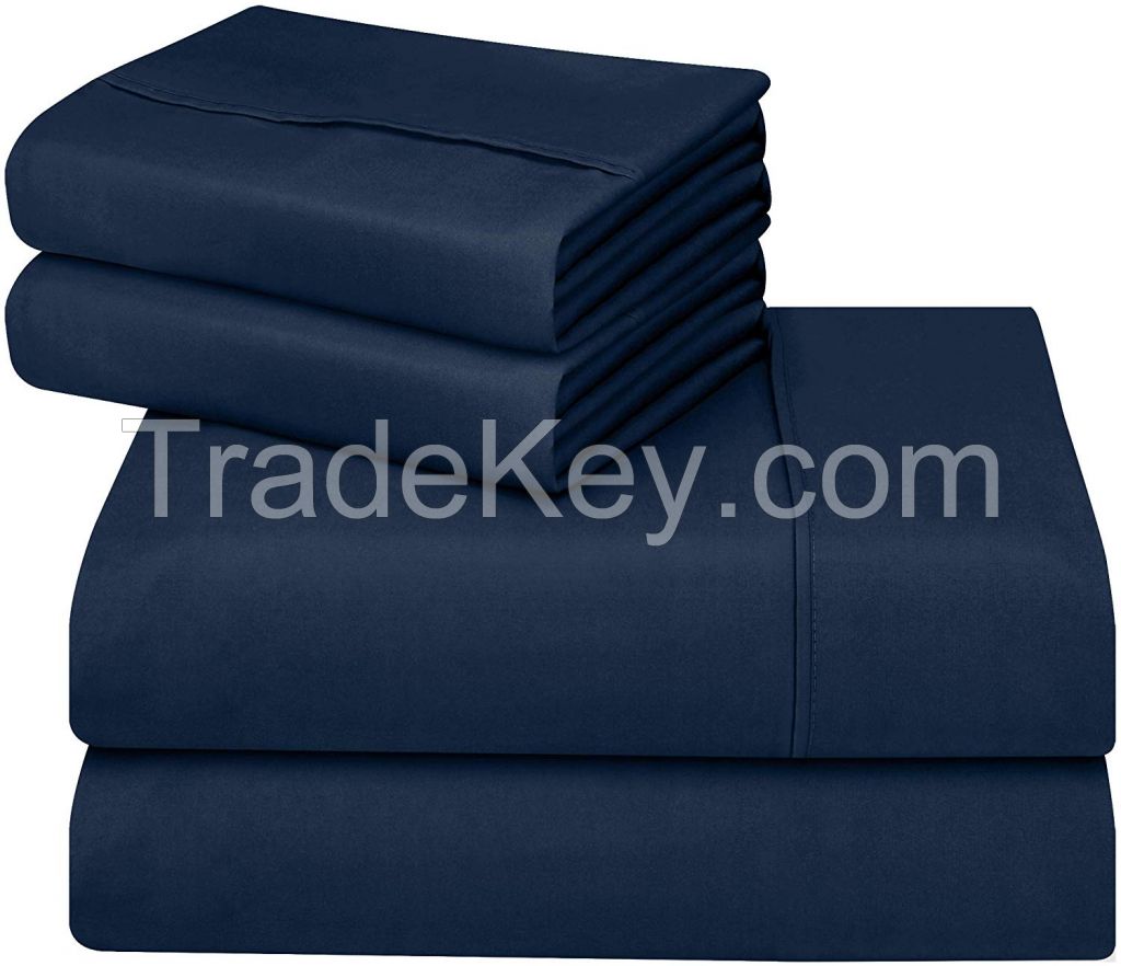 Soft Brushed Microfiber Wrinkle Fade Bed Sheet Set