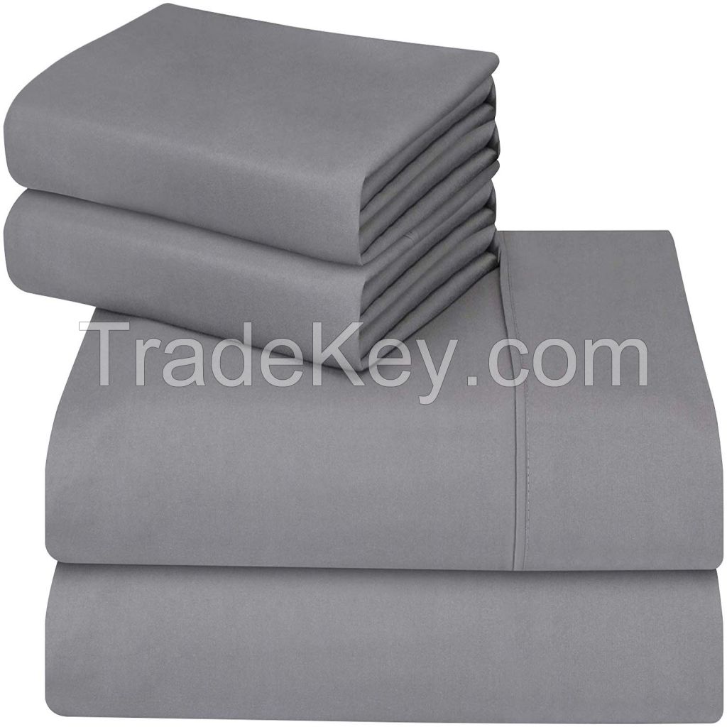 Soft Brushed Microfiber Wrinkle Fade Bed Sheet Set