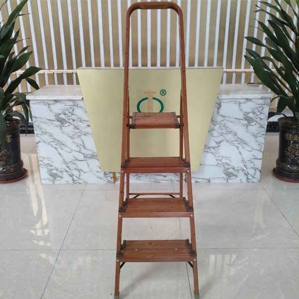 Morden Design Wooden Aluminium Folding 2/3/4 Steps Household Ladder 