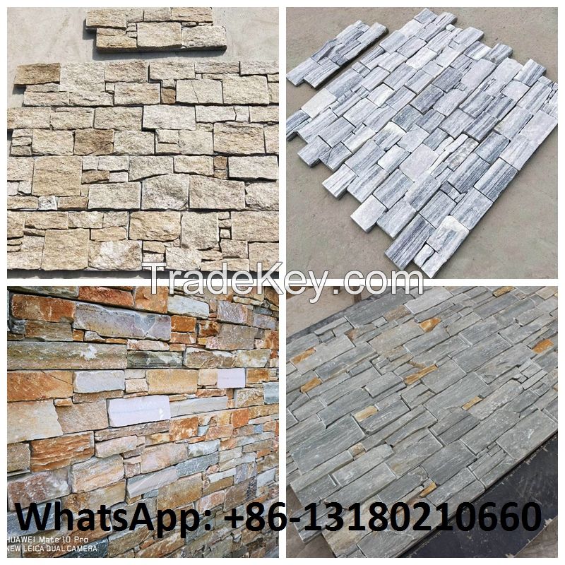 Wholesale price Natural slate culture stone wall panels 600x150mm for wall