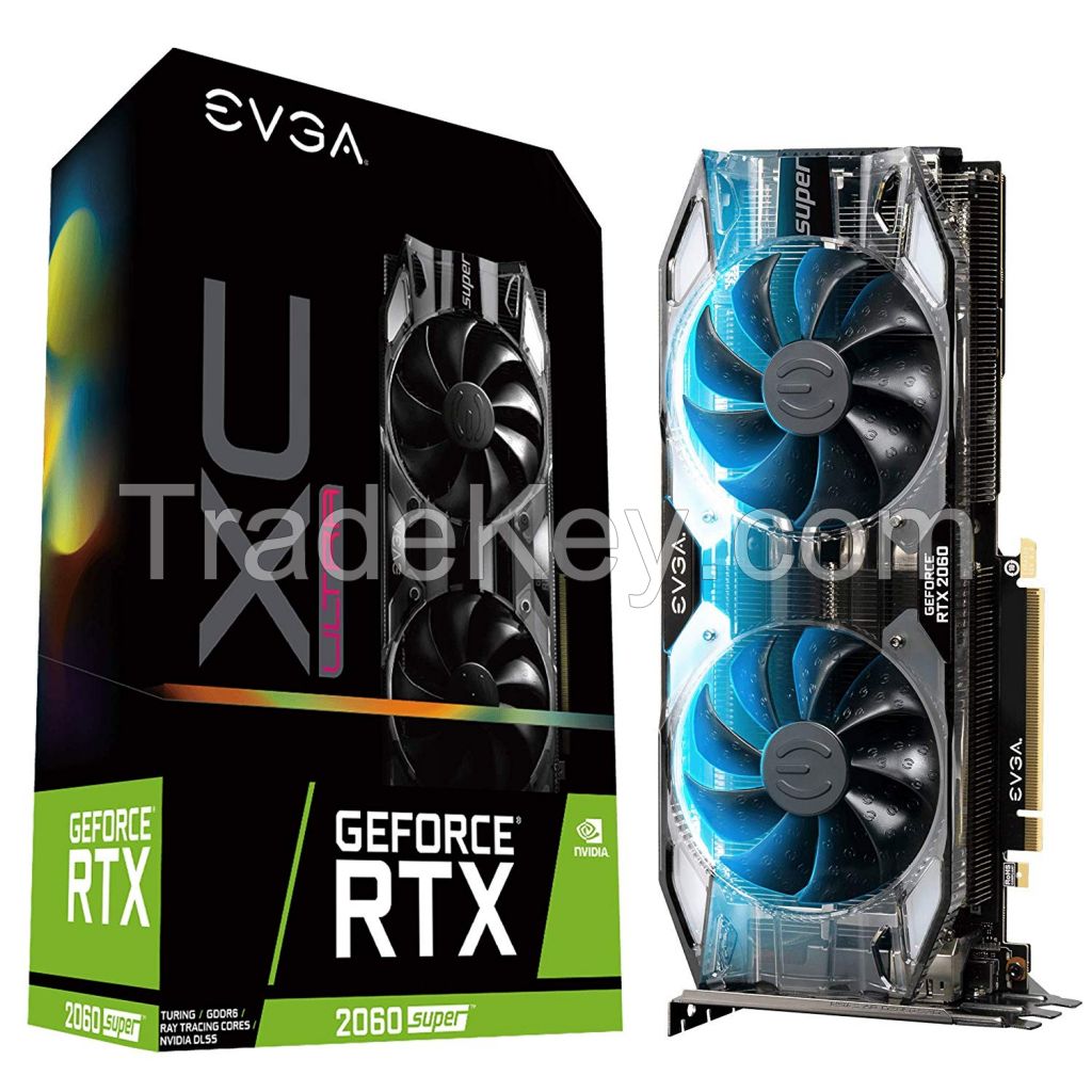 EVGA GeForce RTX 2060 Super XC Ultra, Overclocked, 2.75 Slot Extreme Cool Dual, 65C Gaming, RGB, Metal Backplate, 8GB GDDR6, 08G-P4-3163-KR