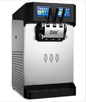 DUK simple use soft ice cream machine 2+1 flavor countertop 