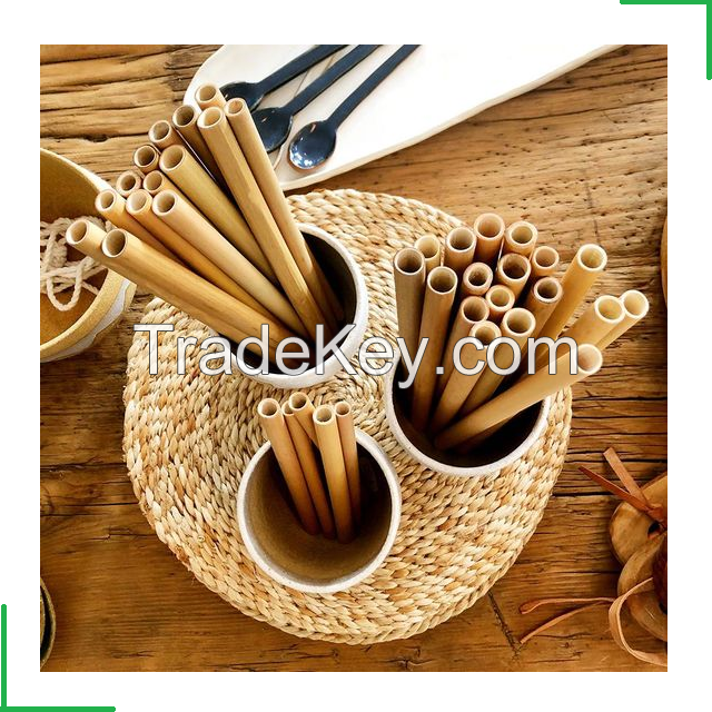 US Standard for Coffee, Restaurant, Shop Bamboo Reusable Drinking Straws