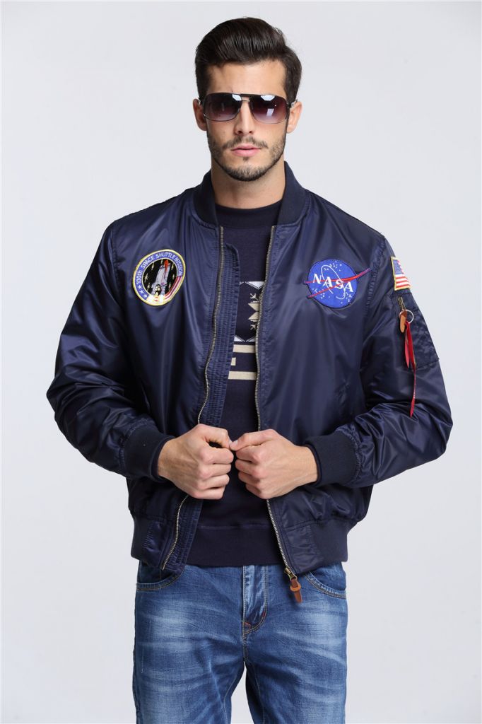 New men's clothing spring Autumn thin NASA Navy flying jacket man varsity american college bomber flight jacket for men