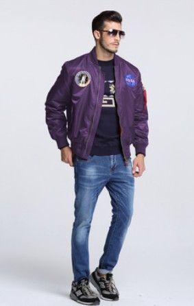 New men's clothing spring Autumn thin NASA Navy flying jacket man varsity american college bomber flight jacket for men