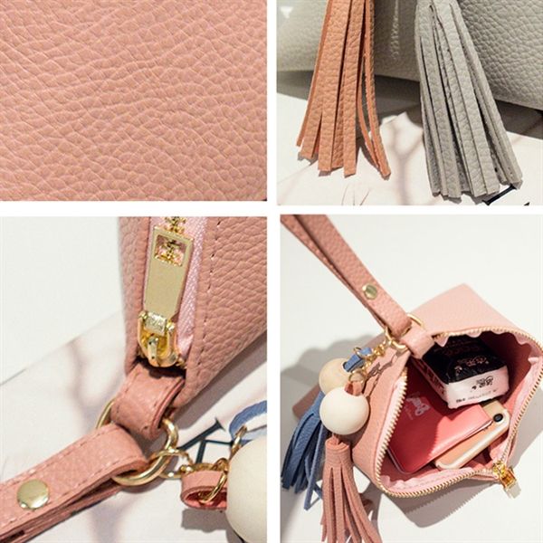 Women PU Leather Triangle Purse