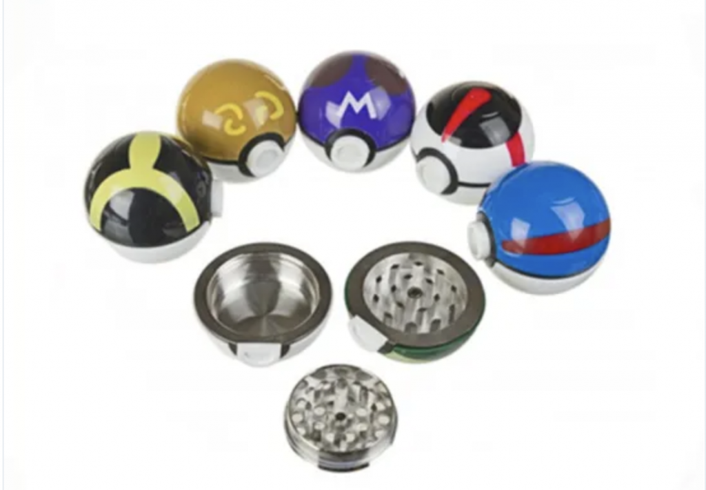 Smoking Accessories 53mm 3 Parts Metal Zinc Alloy Pokeball Spice Grinder