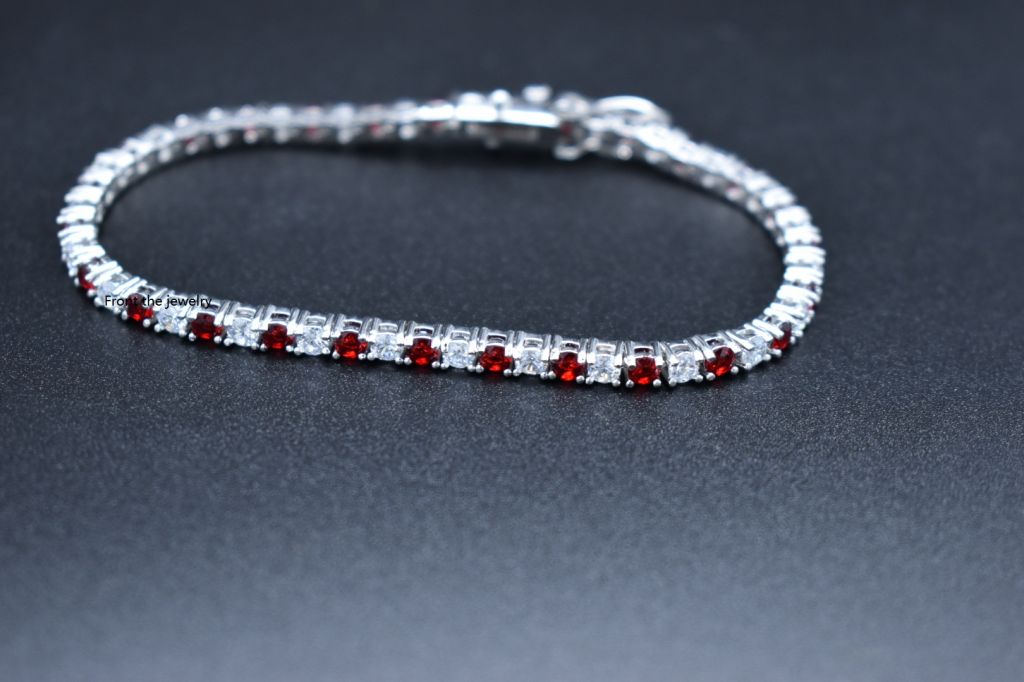 Elegant lady gold-plated hot-selling two-color tennis zircon bracelet