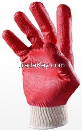 Safety Latex Dipping Cotton Glove 9inch Red 10 Gauge Cheap