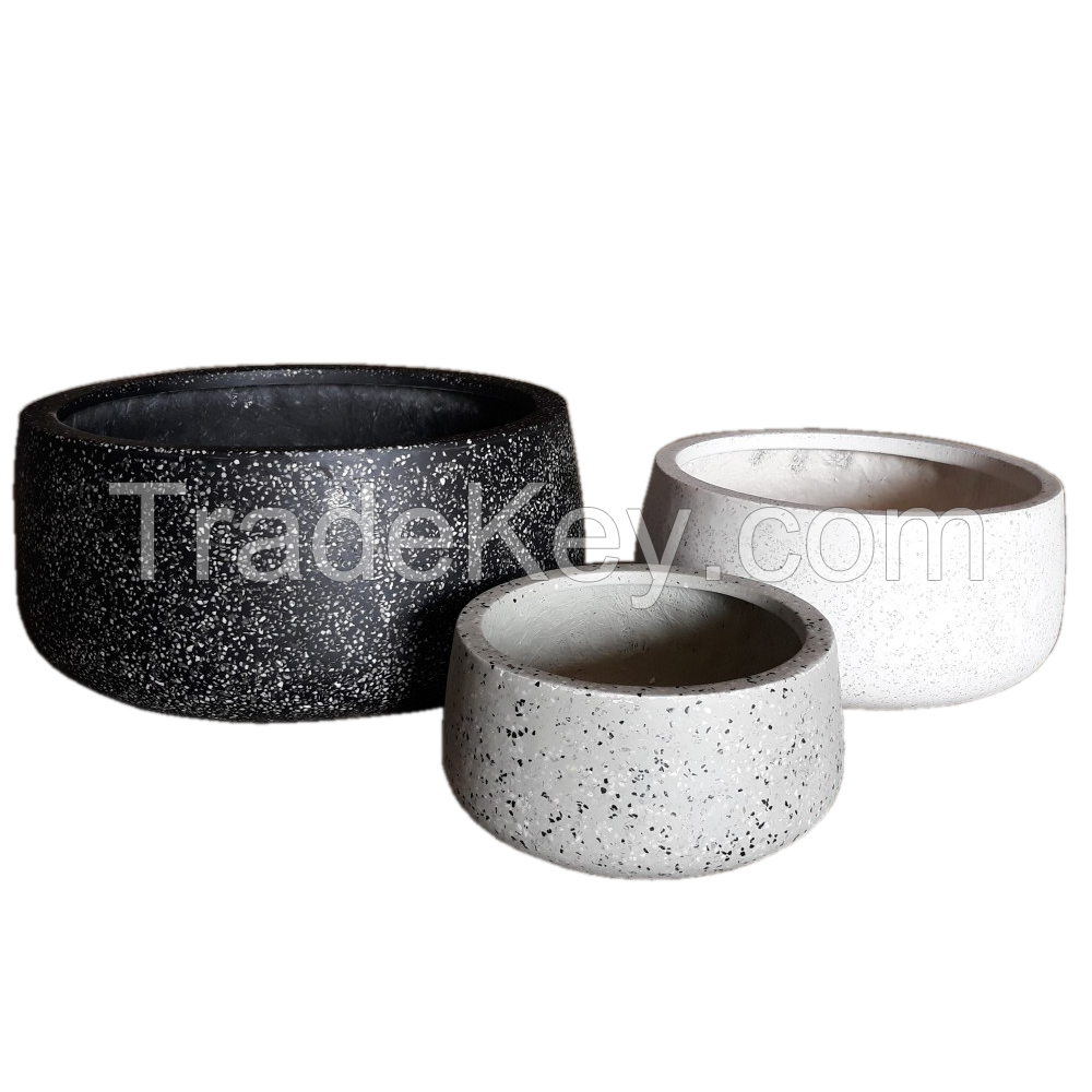 Terrazzo Plant Pot - Outdoor Granite Planters - Pebble Pots - Garden Planter - Pottery Wholesale