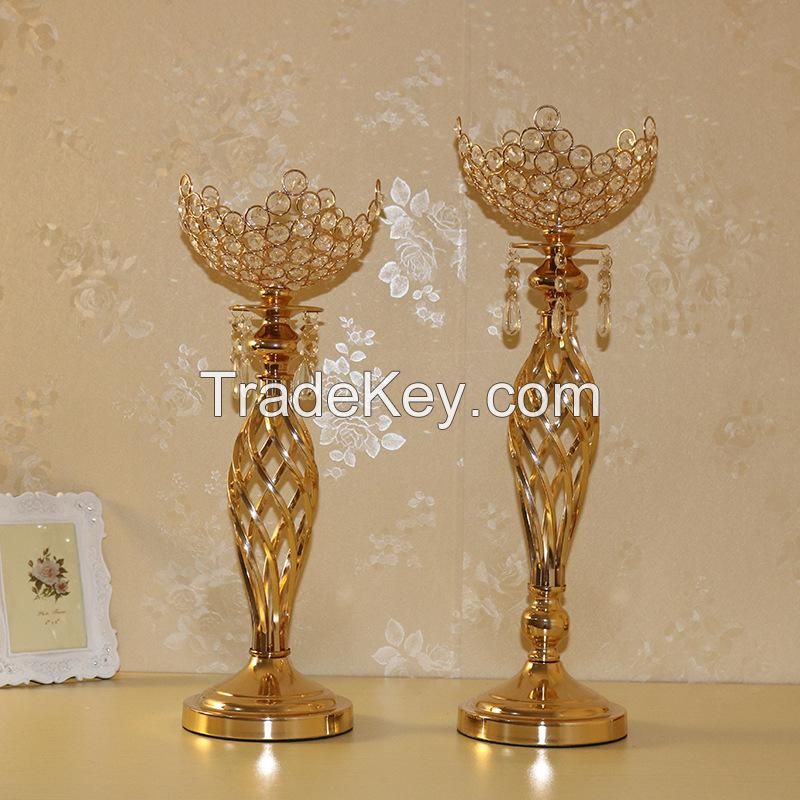 5 arm Crystal Candle Holder Wedding Candelabra Centerpieces Center Table Candlesticks 