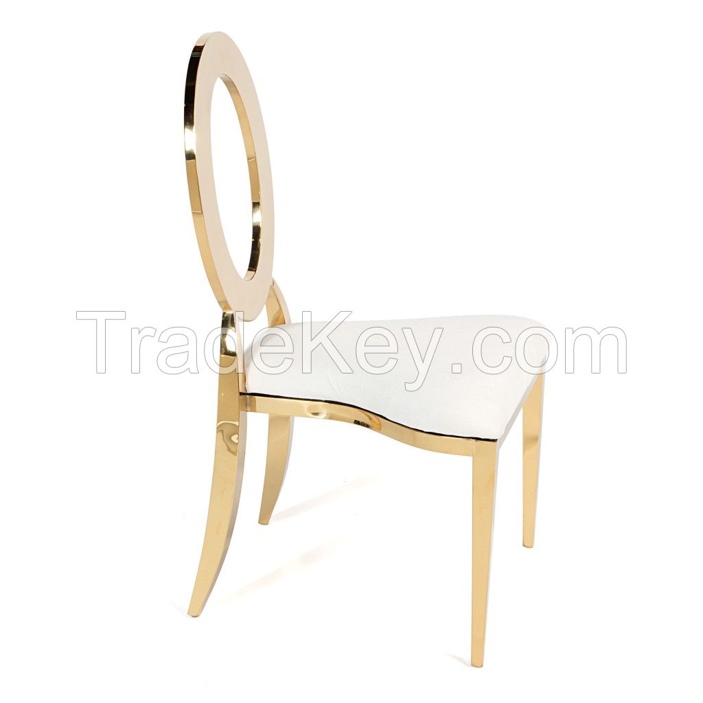 Wholesale gold round back stainless steel wedding chairs